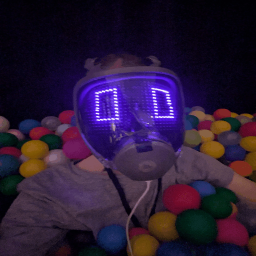 a visoring beeper in a ball pit blowing up