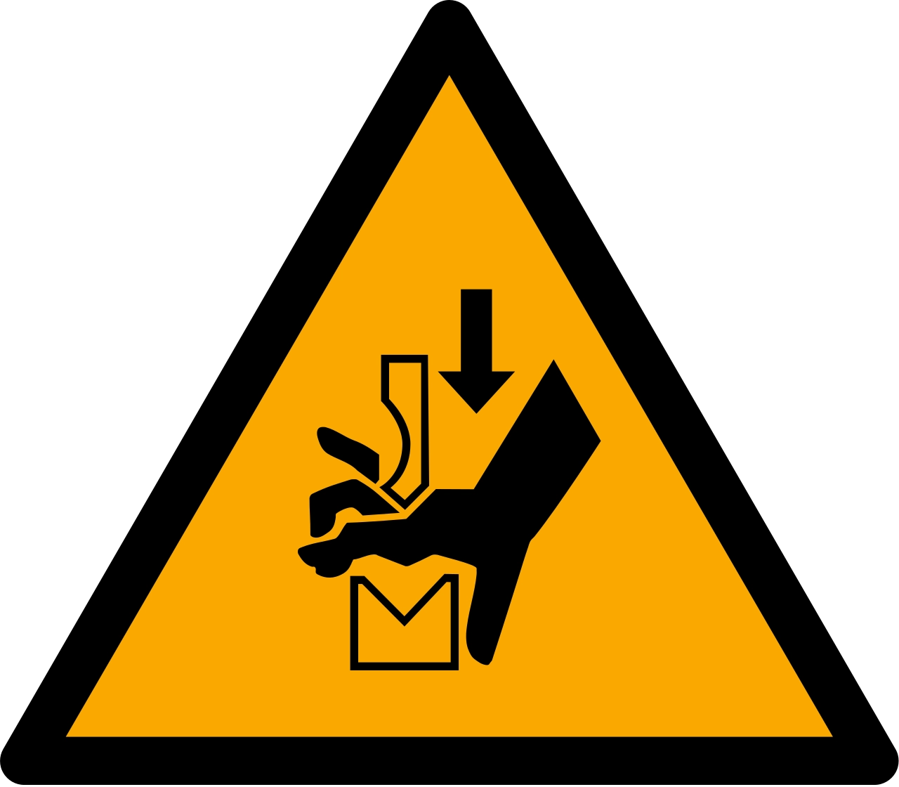 ISO 7010 W030 – Hand crushing between press brake tool