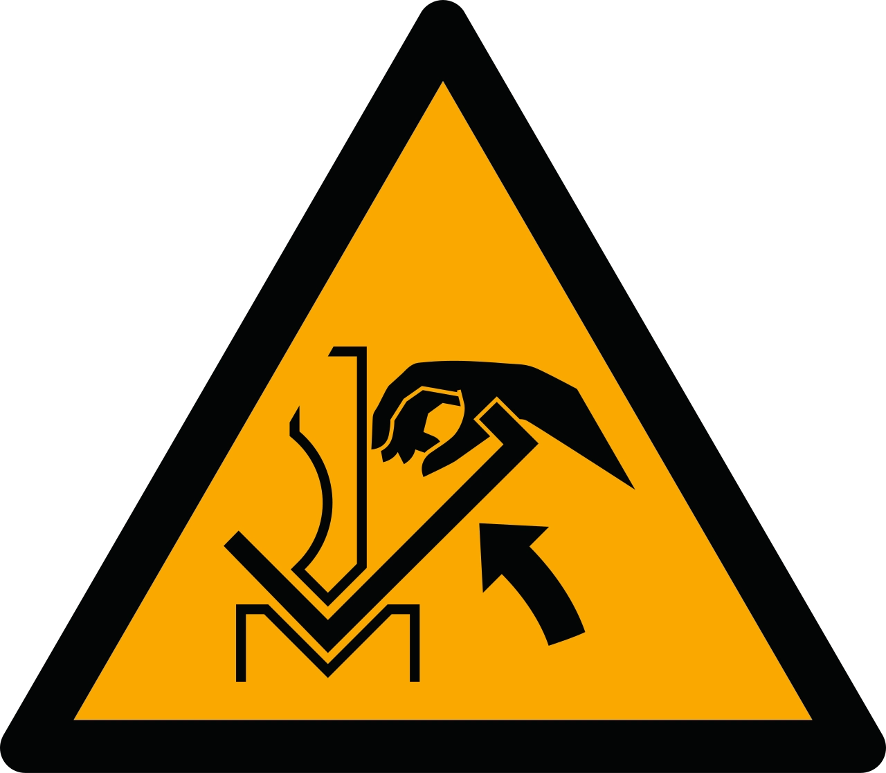 ISO 7019 W031 – Hand crushing between press brake and material